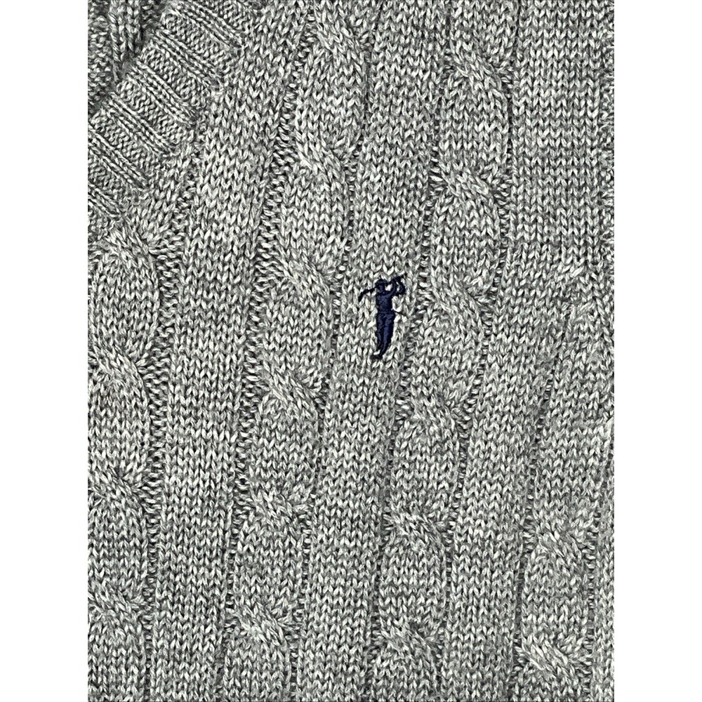Mens Bossini Wool Blend Grey Pullover Cable Knit Fisherman Vest Golf Classic XL - Picture 3 of 8